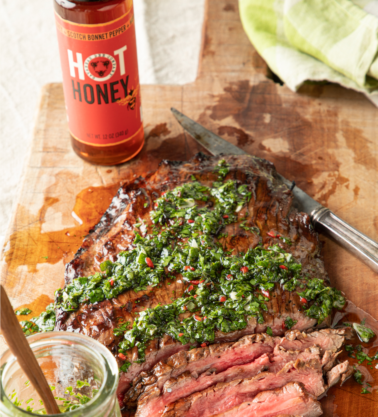 Hot Honey Marinated Flank Steak