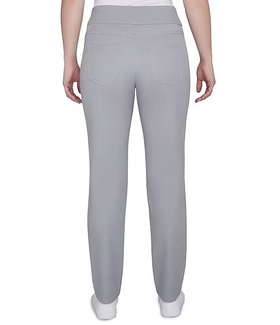 Soft Twill Straight Leg Pull-On Pants Grey - Ruby Rd