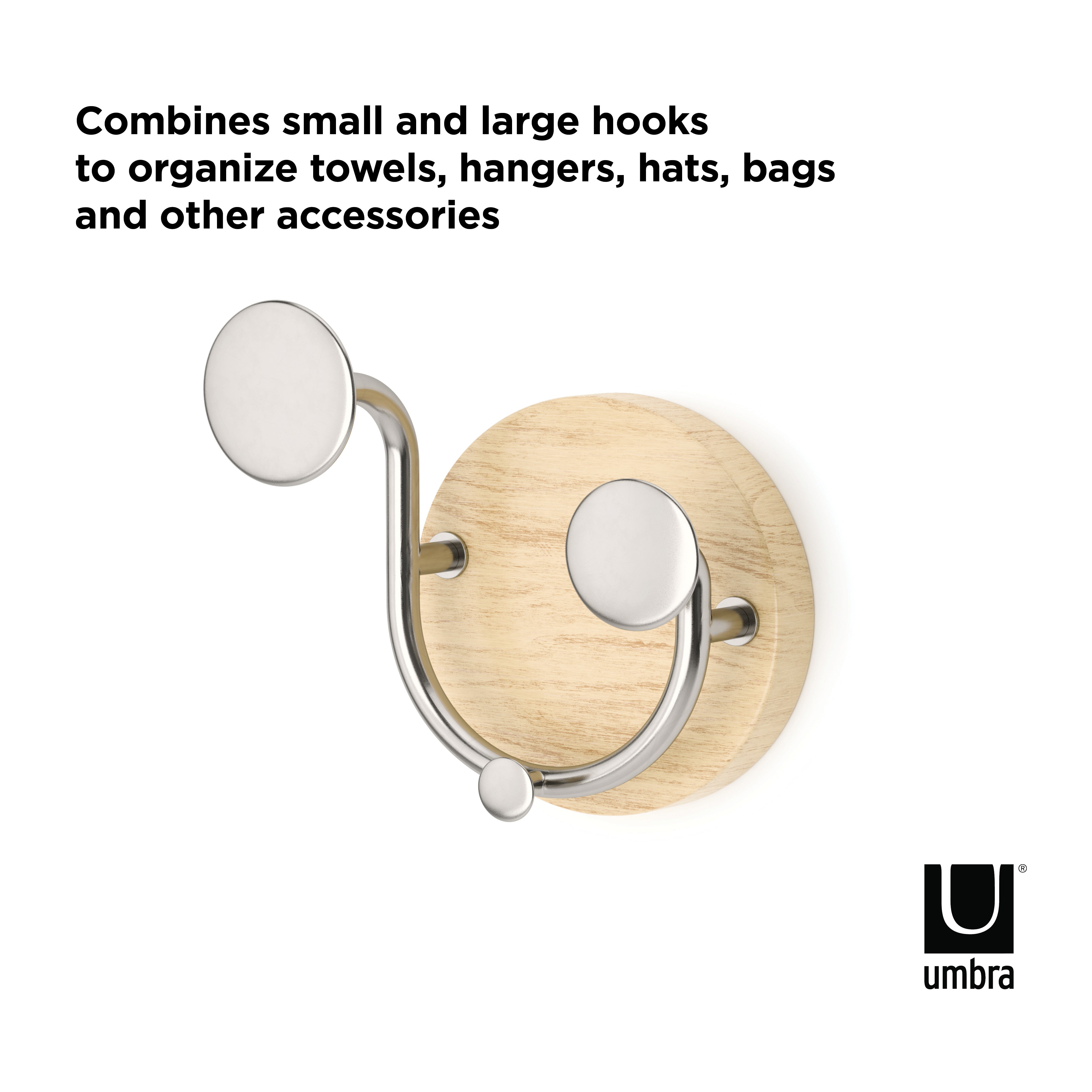 Melody 3 Valet Hook Natural / Nickel