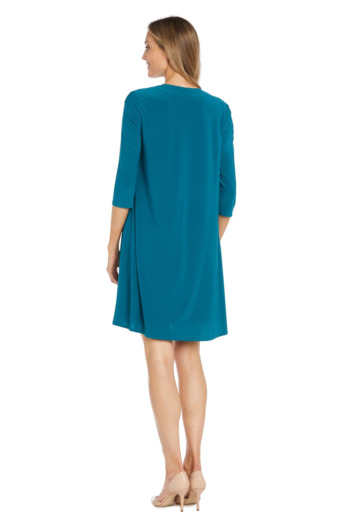 Solid Flyaway Jacket Teal/Navy - RM Richards