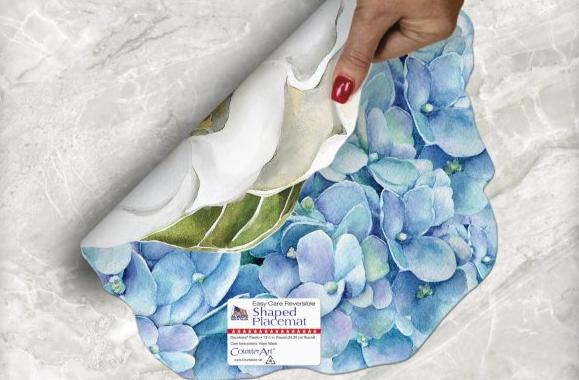 Magnolia/Hydrangea – Shaped Reversible Placemat