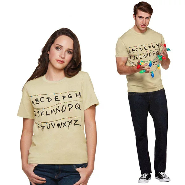 Alphabet Wall Shirt Adult Stranger Things