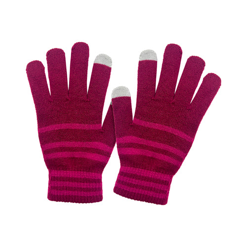 TOUCHSCREEN STRIPE STRETCH GLOVE RED