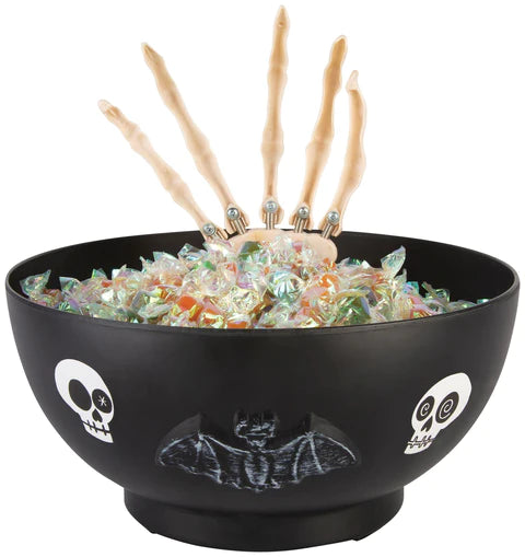 Animated Candy Bowl Wiggly Skeleton Hand