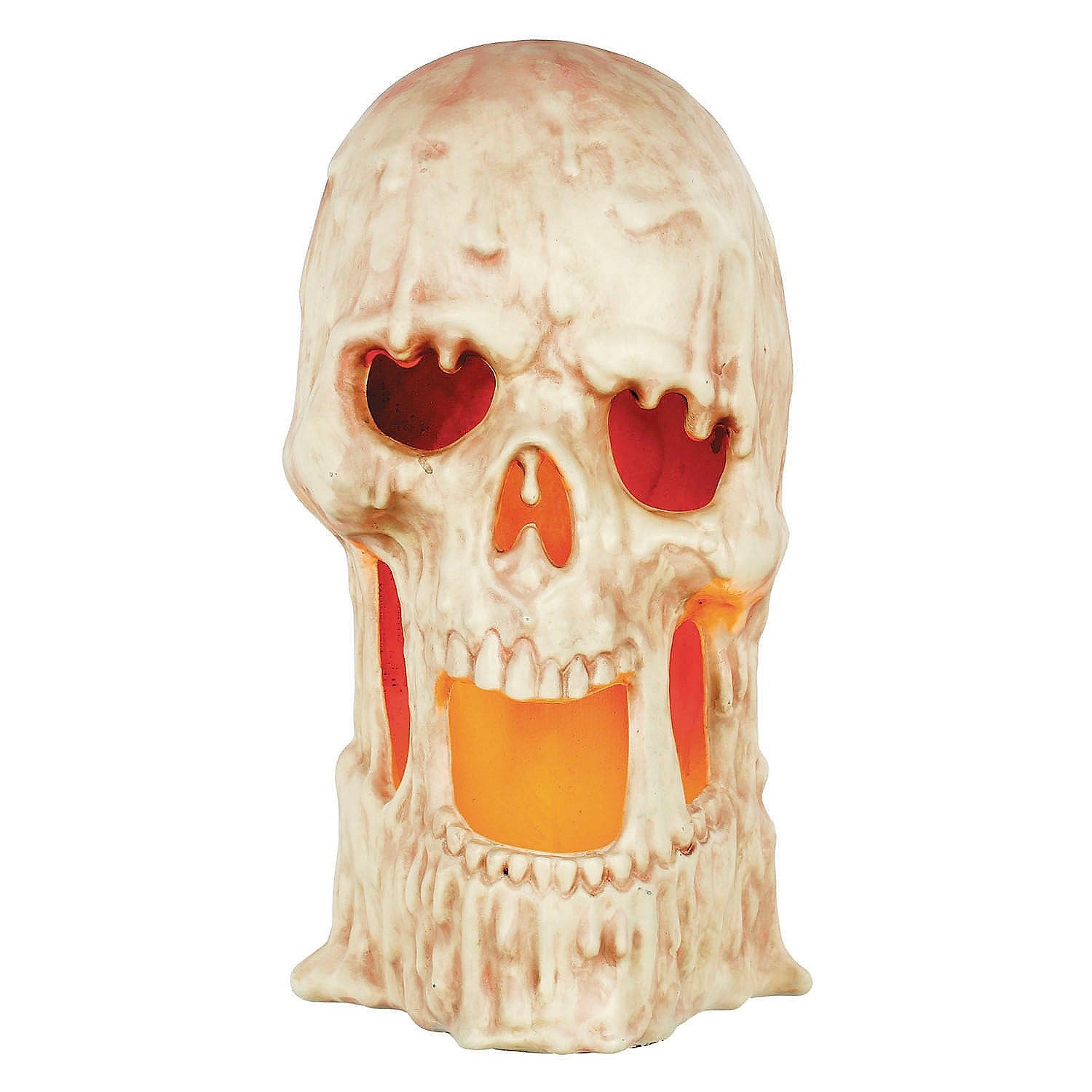 20" x 10 3/4" Light-Up Flaming Large Plastic Skull