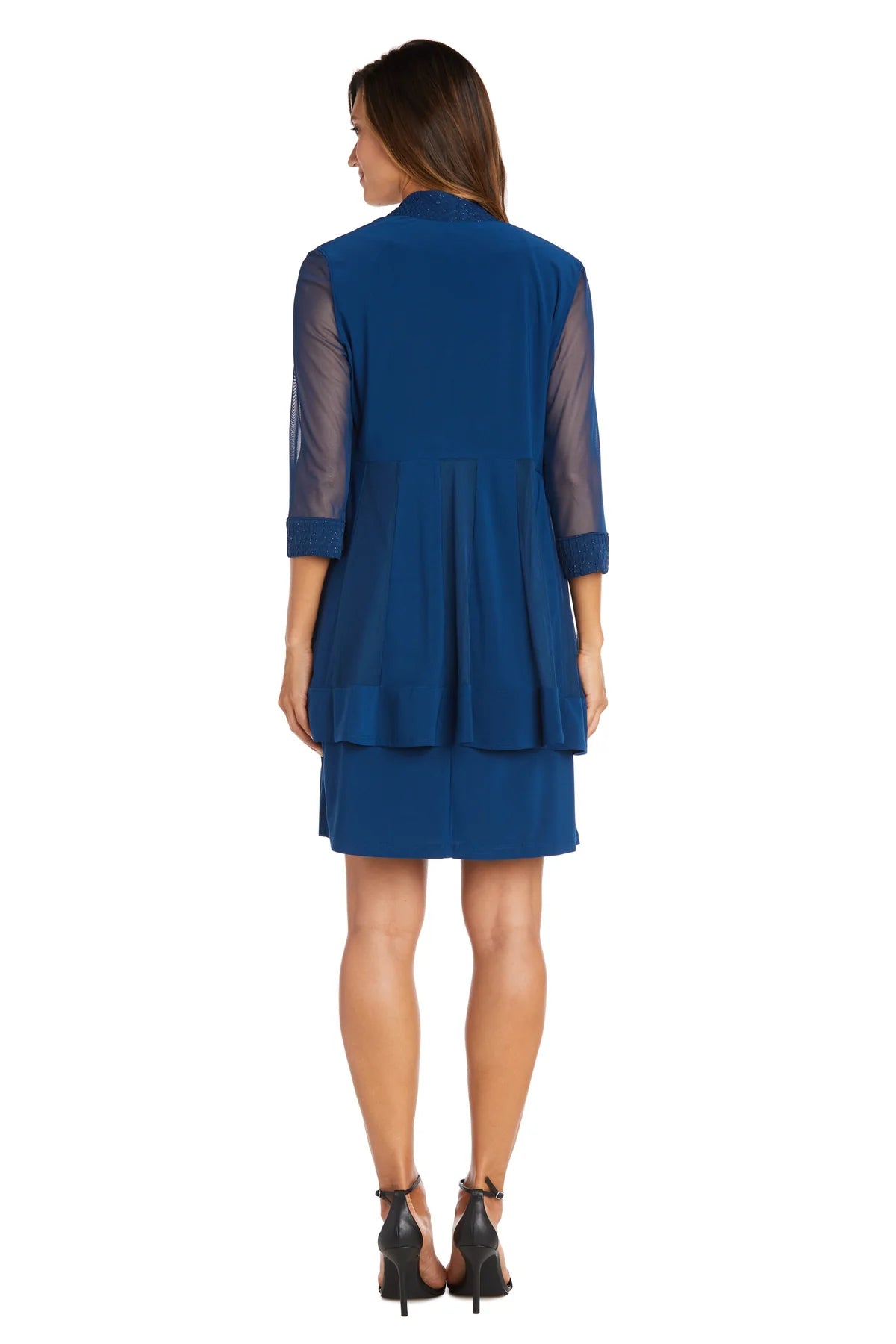 Jacket Dress with Textured Detail Peacock - RM Richards