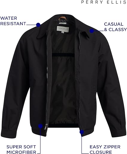 Men's Golf Jacket Black - Perry Ellis