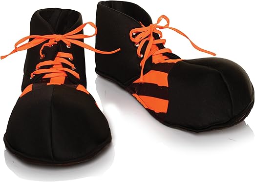 Black Light Reactive Clown Shoes-Black/Orange