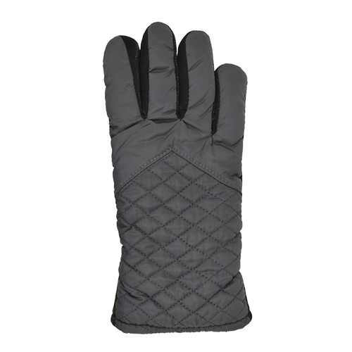 LADIES QUILTED TUSSER COMMUTER GLOVE GREY