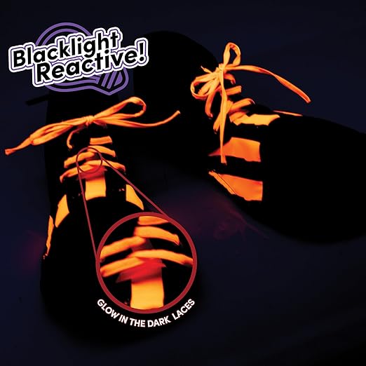 Black Light Reactive Clown Shoes-Black/Orange