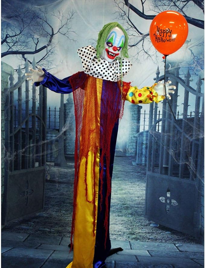 75in Standing Shaking Big Mouth Clown with Balloon