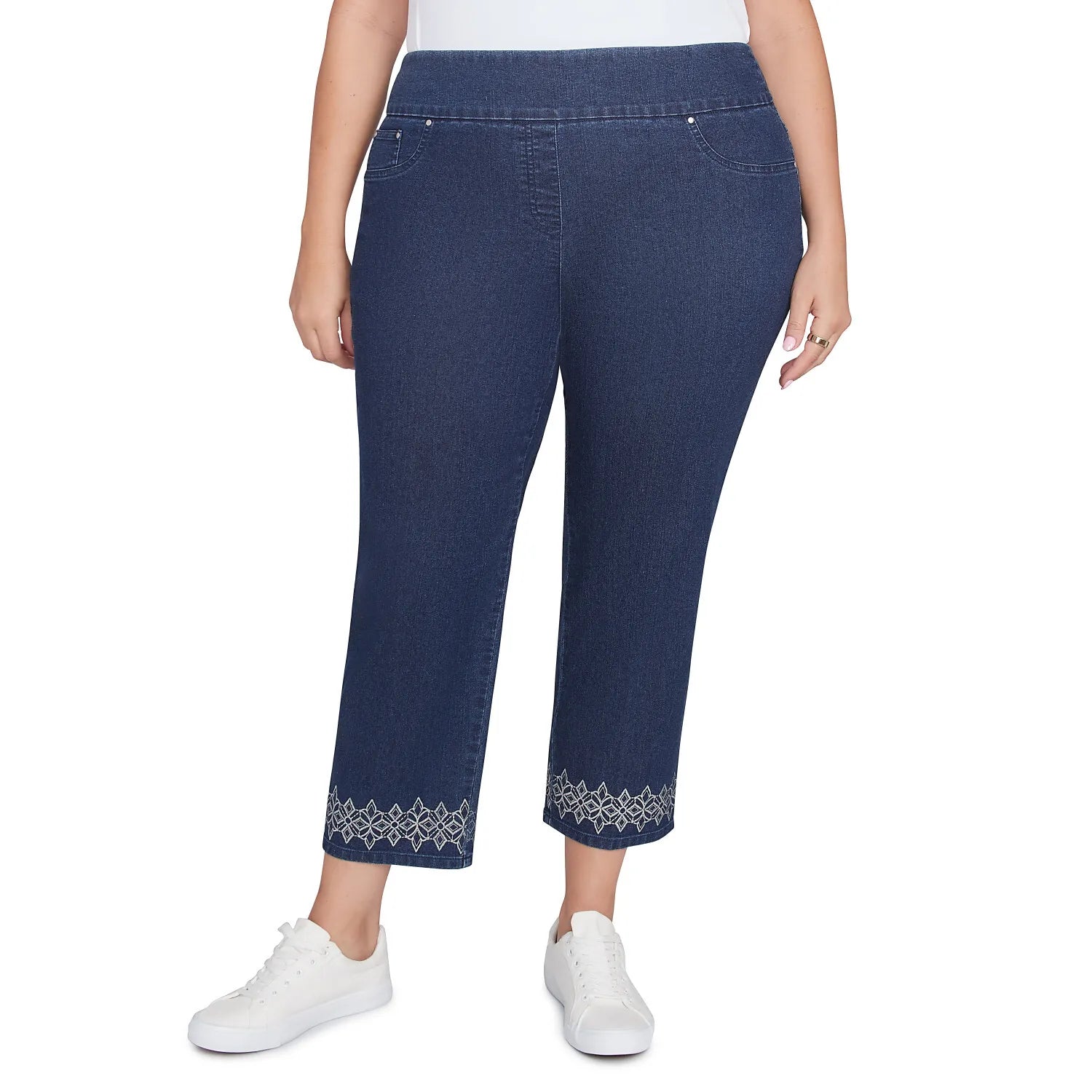 Plus Pull On Extra Stretch Foiled Jeans - Ruby Rd