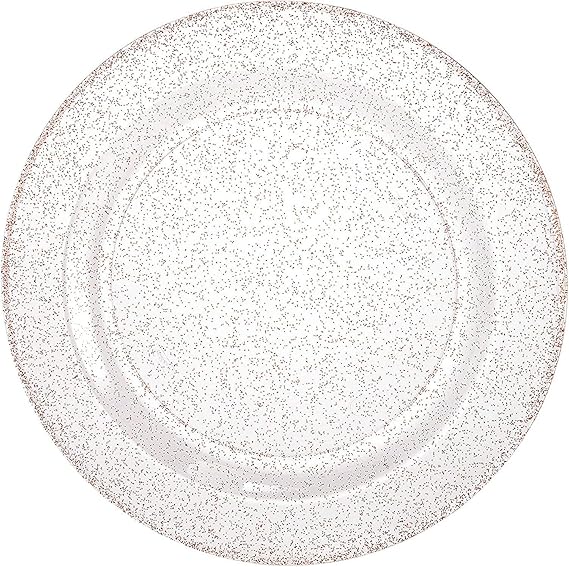 9" Plate Glitter Rose Gold