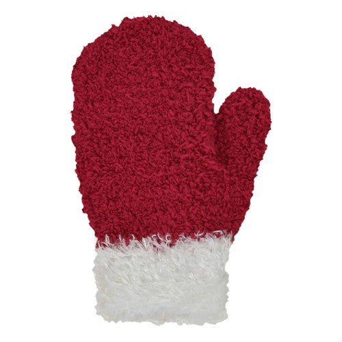 TODDLER MICROCHENILLE STRETCH MITTEN RED