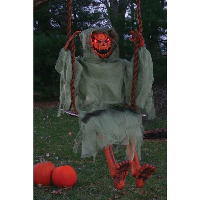 36" Light Up Swinging Dead Pumpkin