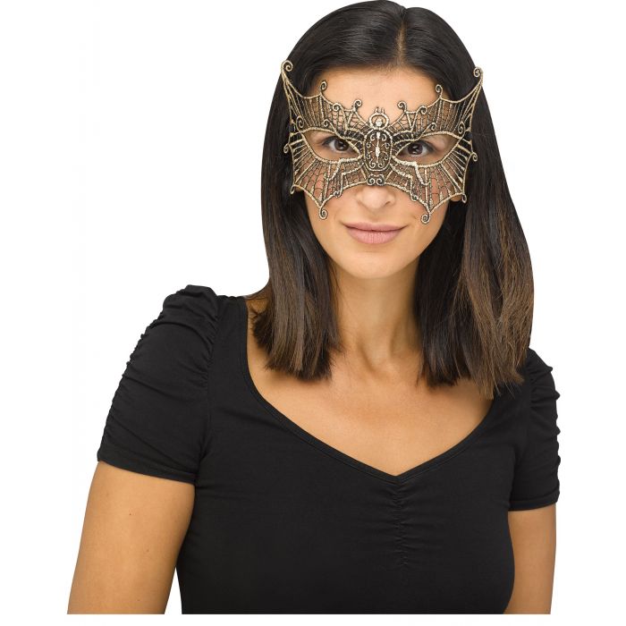 Gothic Lace Mask FLYING BAT GOLD