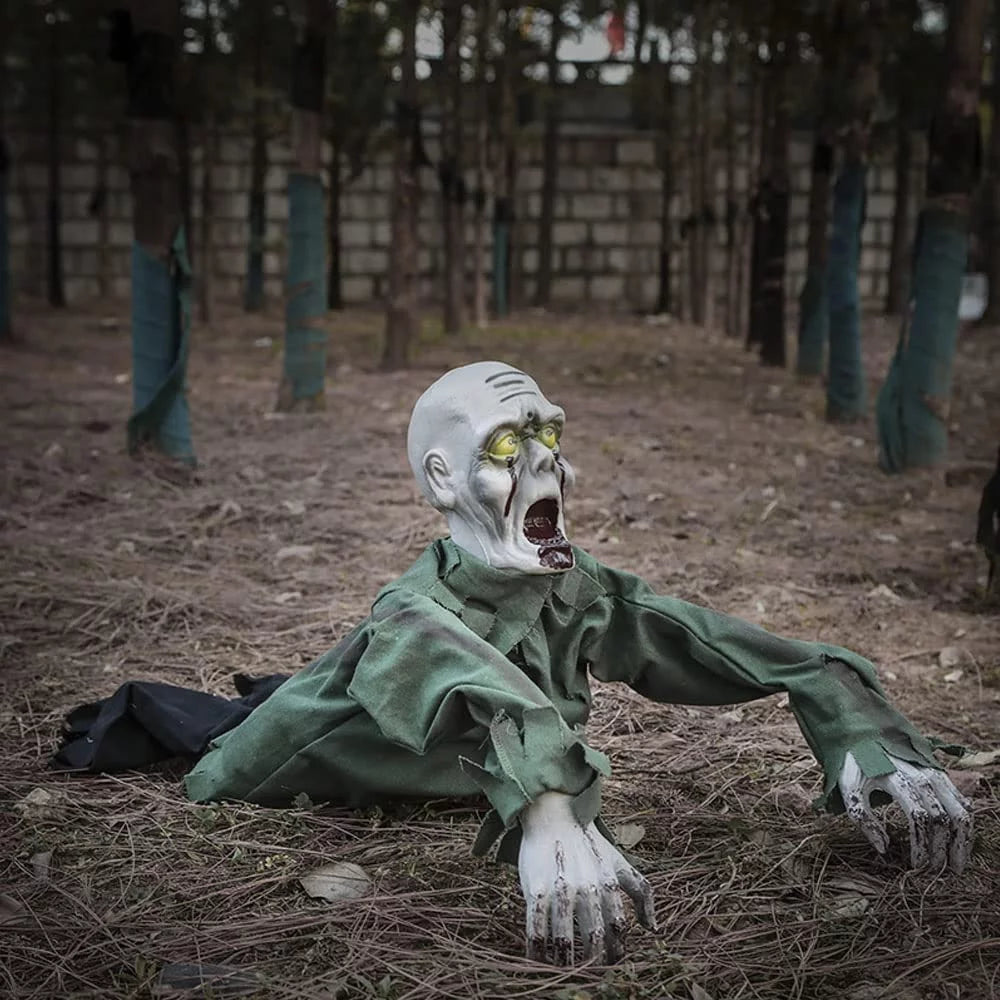 63" Animated Hanging Zombie Green Light Up