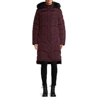 Steve madden primeguard women s long chevron quilted outerwear jacket