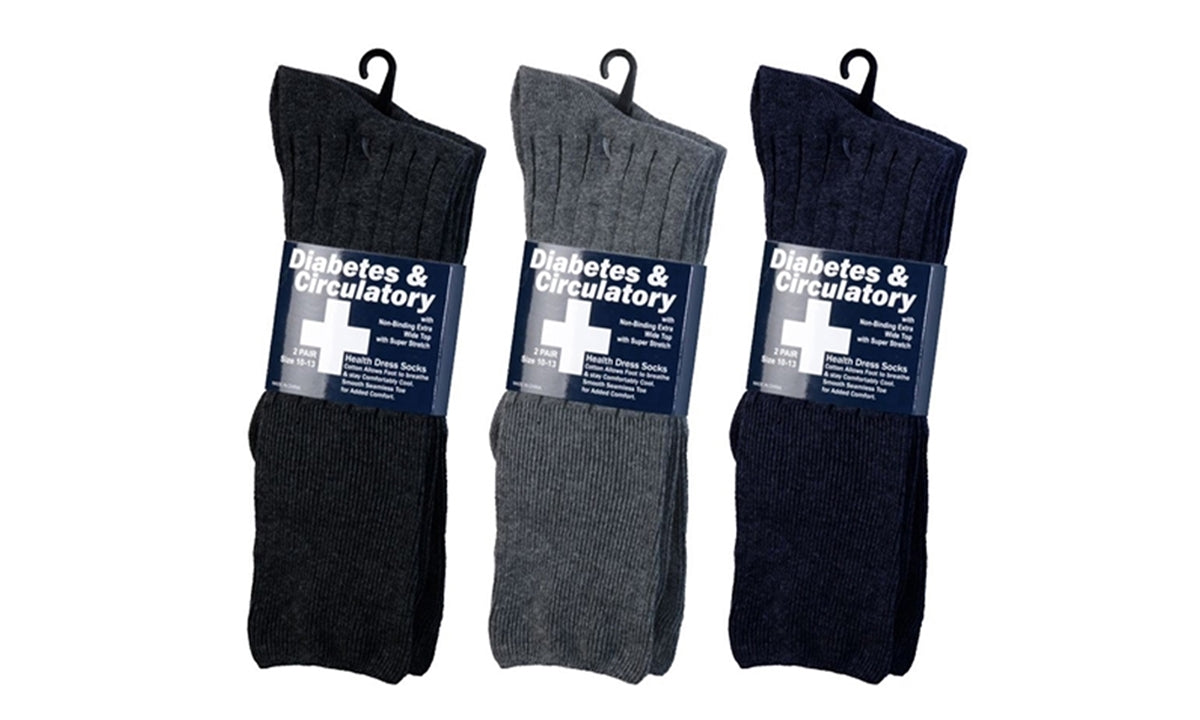 Men's Diabetic Dress Socks 2-Pair
