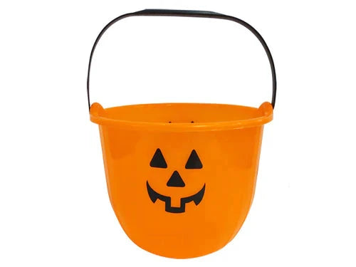 Halloween Orange Plastic Pumpkin Pail