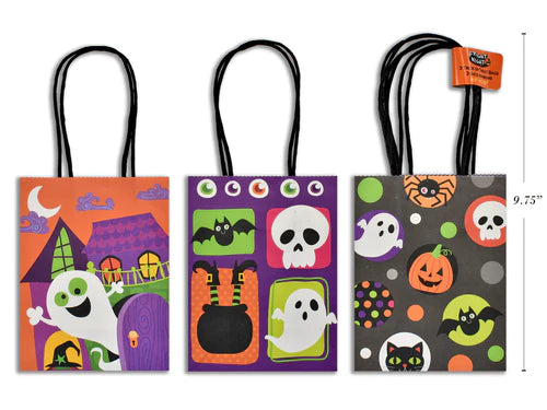 Halloween Printed White Kraft Treat Bags 3 Pack