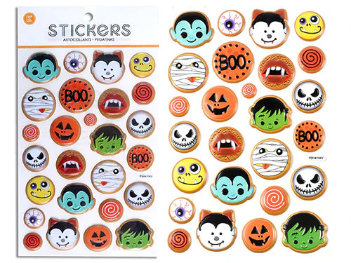 Halloween Gold Outline Embossed Pop Up Stickers