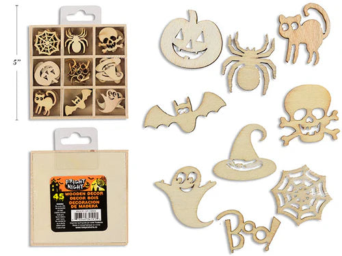 Halloween Die Cut Wooden Decor In A Wooden Box