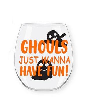 Halloween Printed Stemless Wine Glass