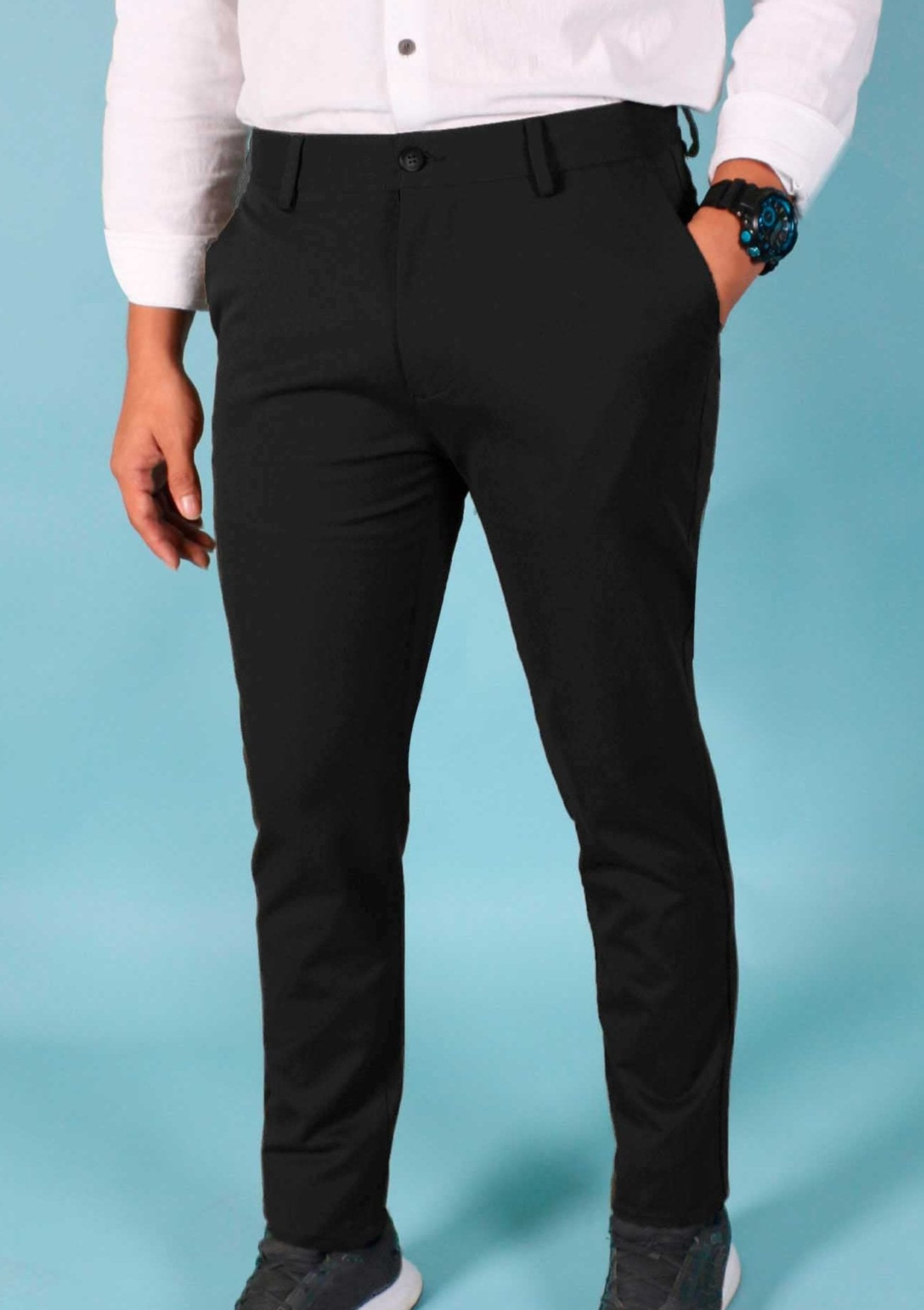 Caballero Pantalon Chino Fit Slim Black