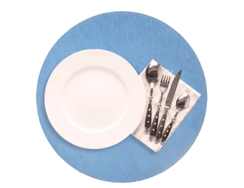 Vinyl Round Light Blue Placemat