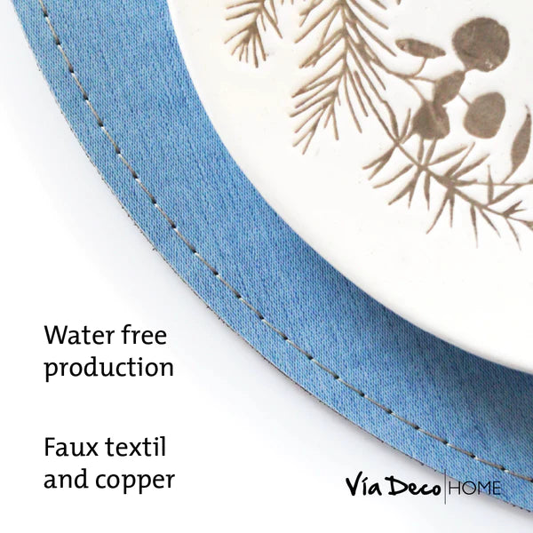 Vinyl Round Light Blue Placemat