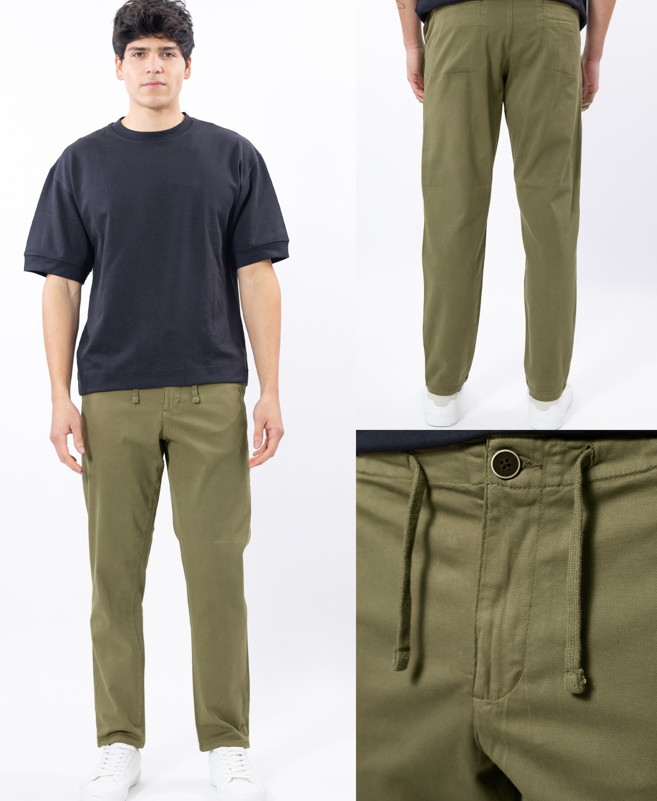 Caballero Pantalon Fit Slouchy Verde M