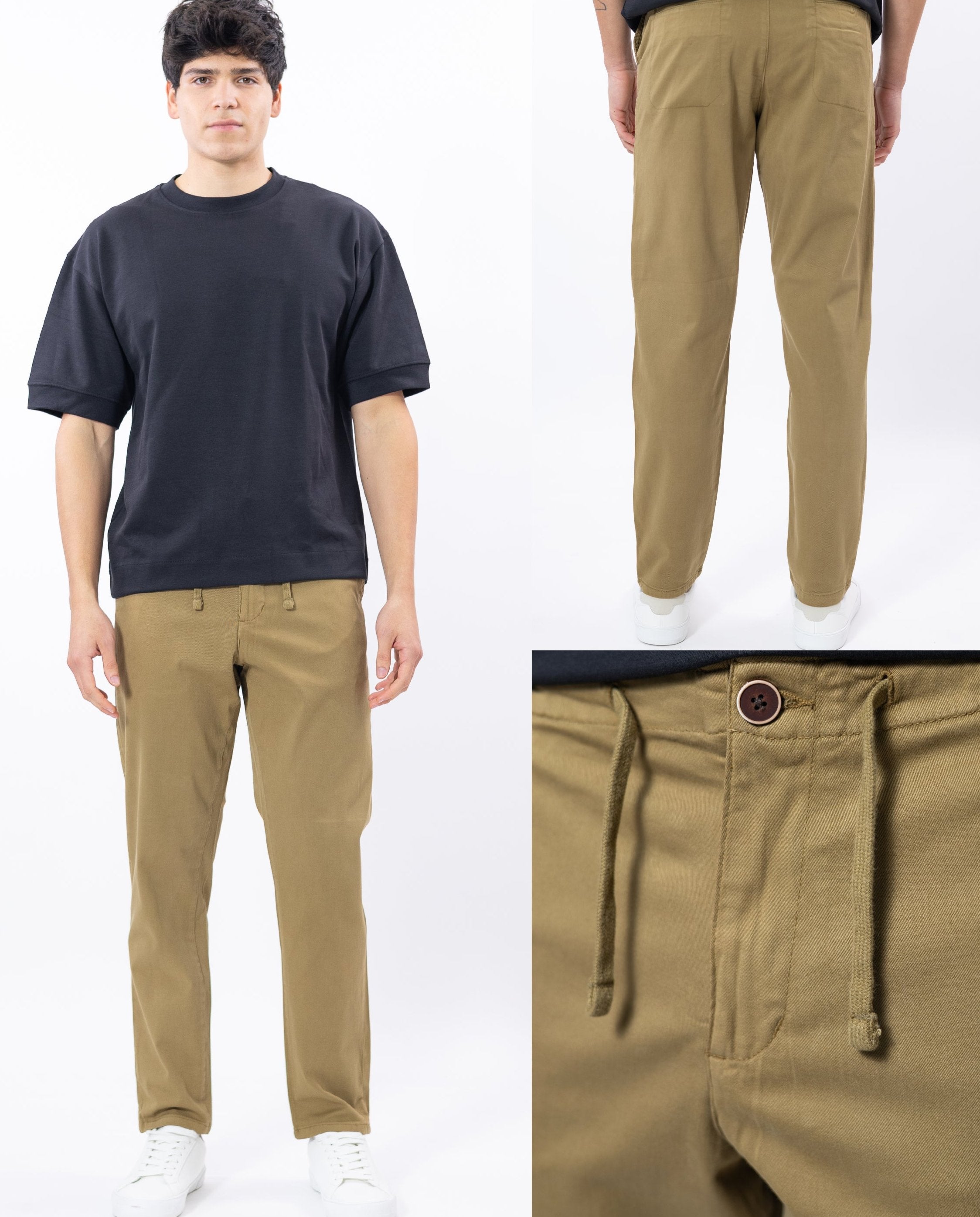 Caballero Pantalon Fit Slouchy Mostaza