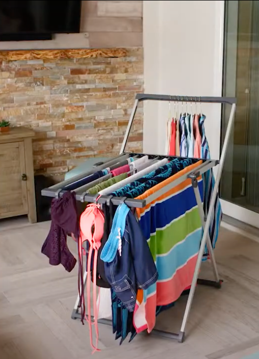 Slim Aluminum Dryer with Rolling Wheels