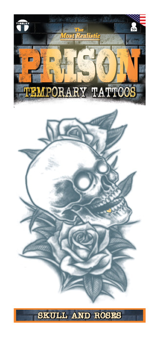 Prison Tattoo Skull and Roses