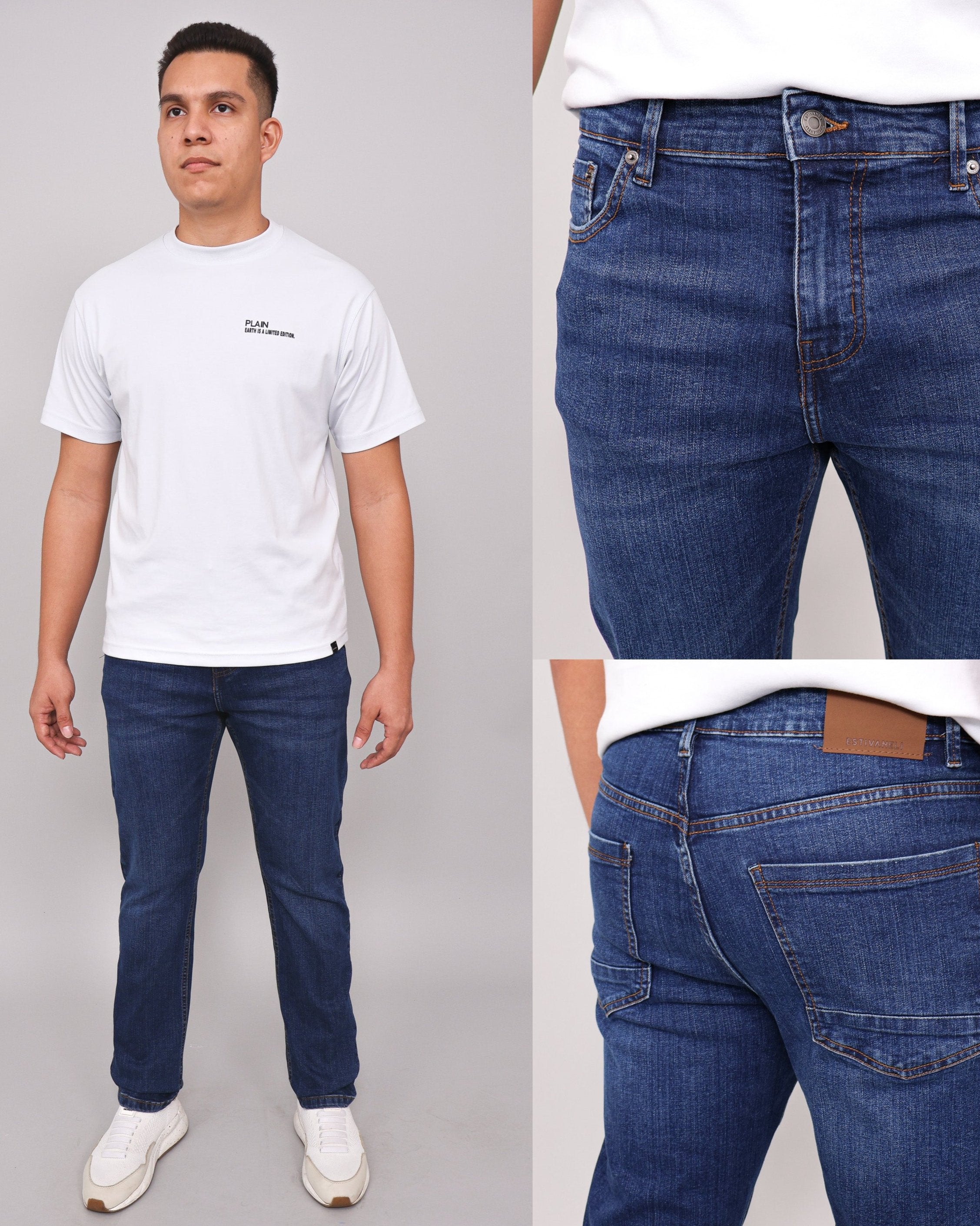 Caballero Pantalon Jeans Fit Comfort Azul