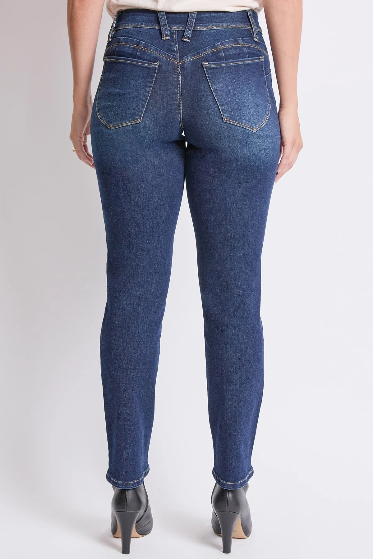 Women's High Rise Curve Confidence WannaBettaButt Straight Leg Jeans Dark Blue - Royalty
