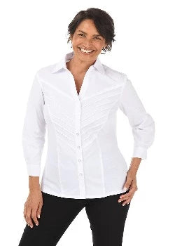 Chevron Pleated Side Knit BLOUSE WHITE - ZAC & RACHEL