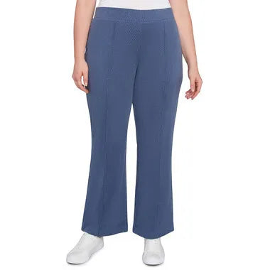 Plus Stretch Rib Knit Straight Leg Pull-On Pant Indigo - Ruby Rd