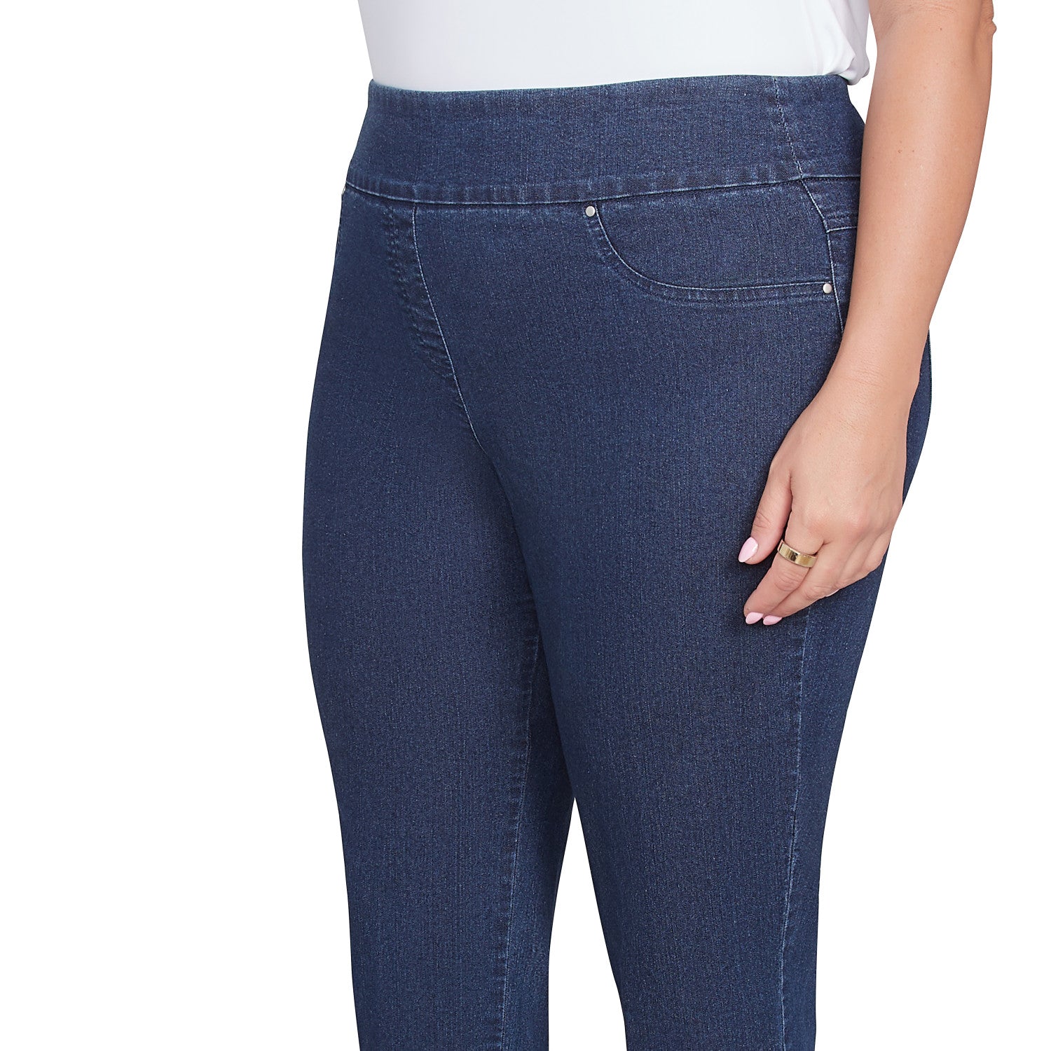 Plus Pull On Extra Stretch Foiled Jeans - Ruby Rd