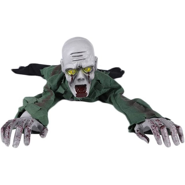63" Animated Hanging Zombie Green Light Up