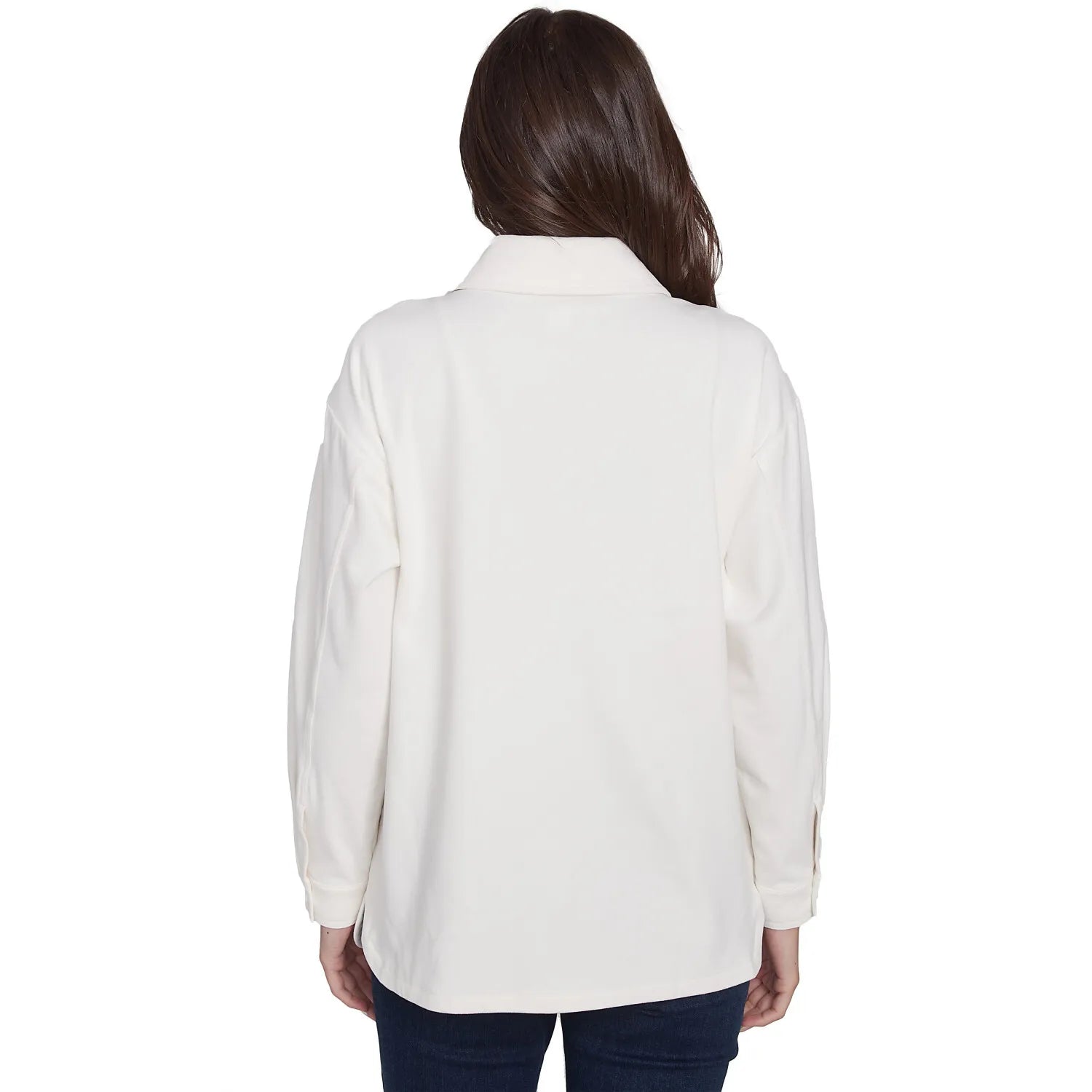 Luxe Button Front Stretch Rib Knit Jacket Ivory - Ruby Rd