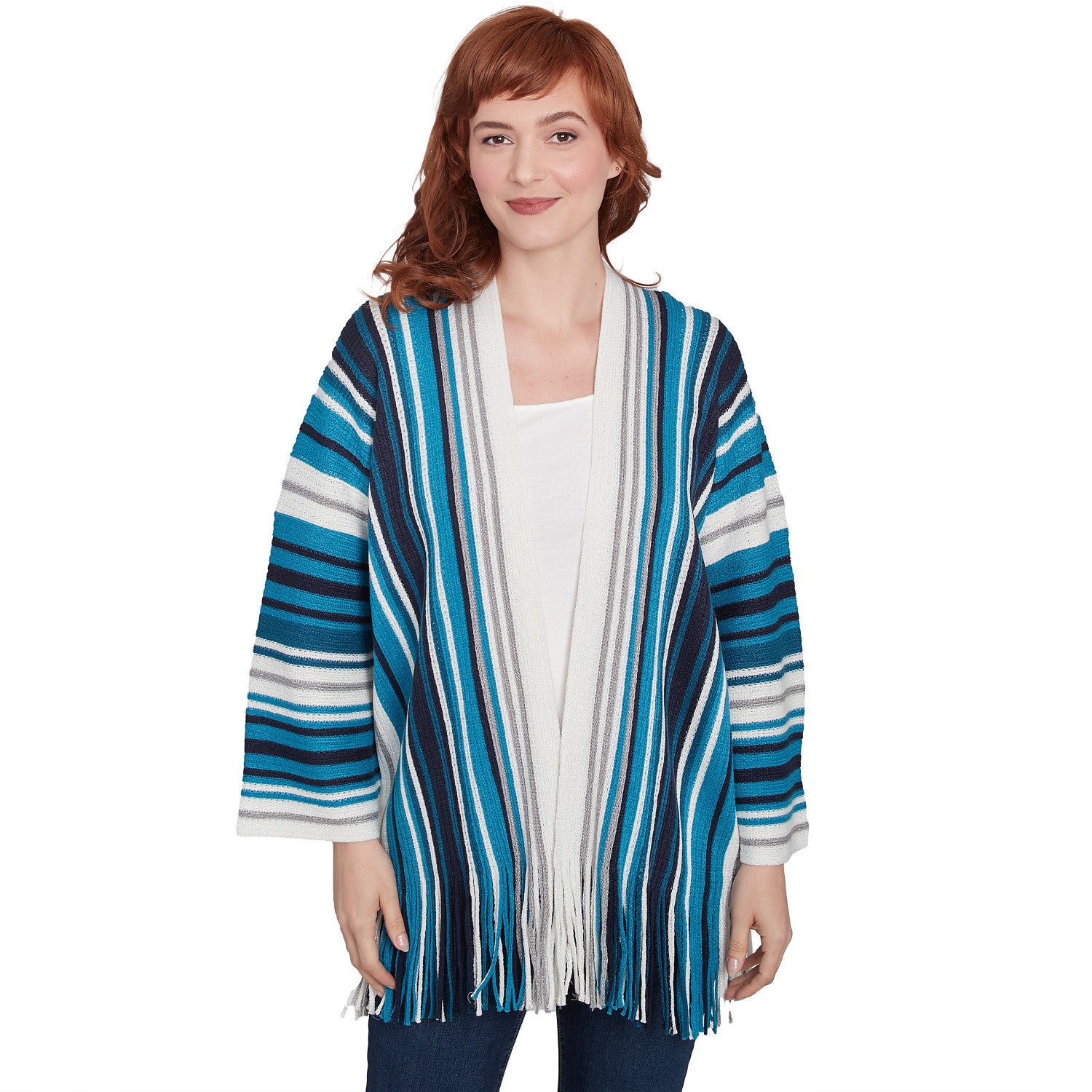 Open Multi Stripe Cardigan Jade Multi - Ruby Rd