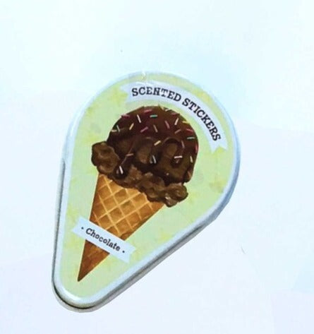 Ice Cream Scented Sticker Tin - Chocolate