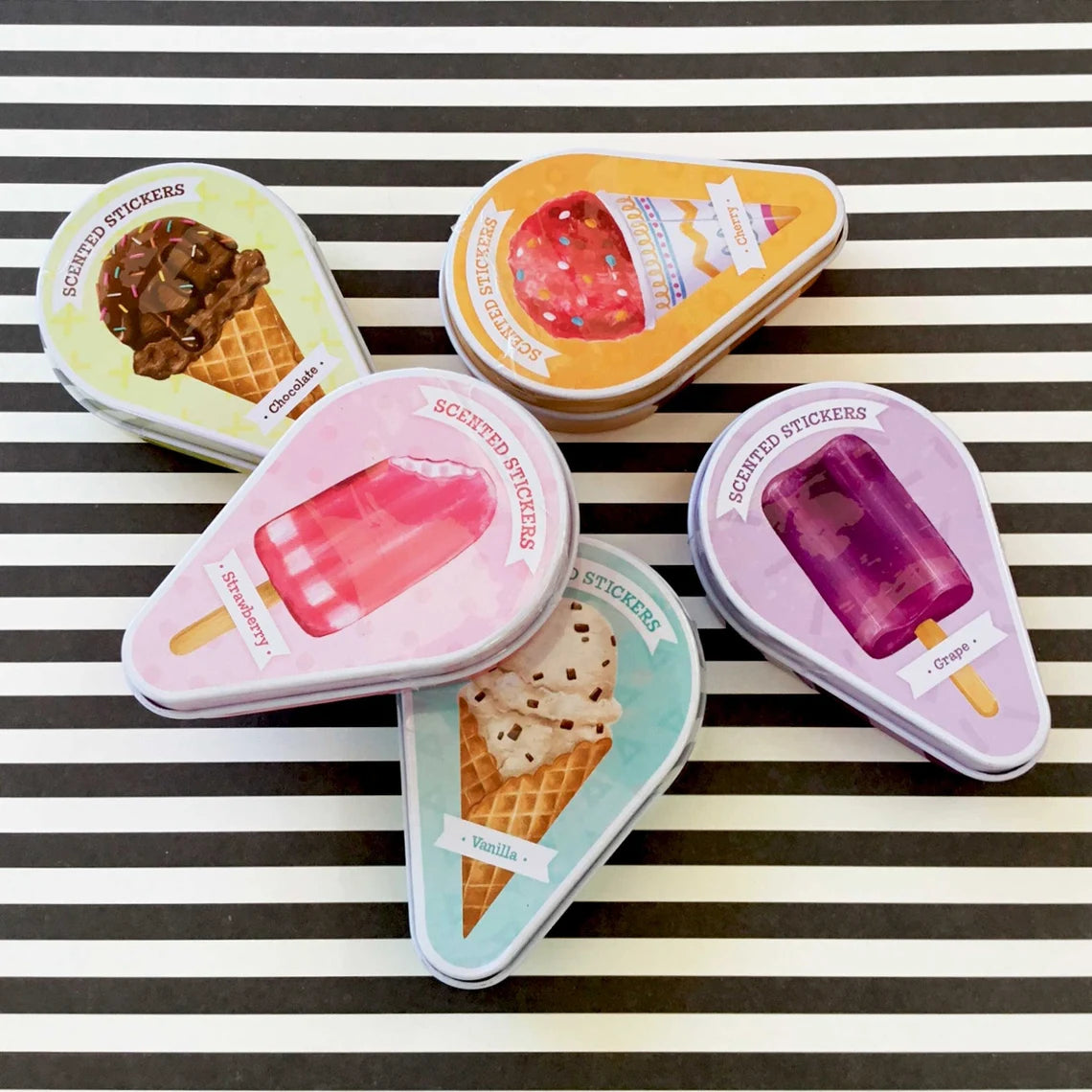 Ice Cream Scented Sticker Tin - Chocolate