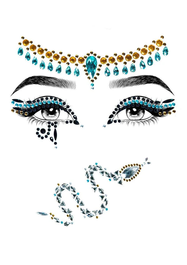 Cleopatra Adhesive Face Jewels Sticker Multicolor