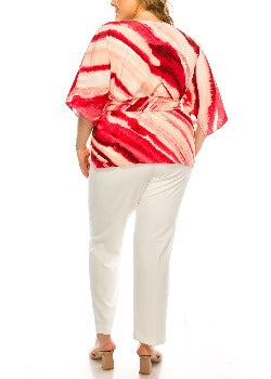 2PC Pant SetFuchsia / White - Maya Brooke
