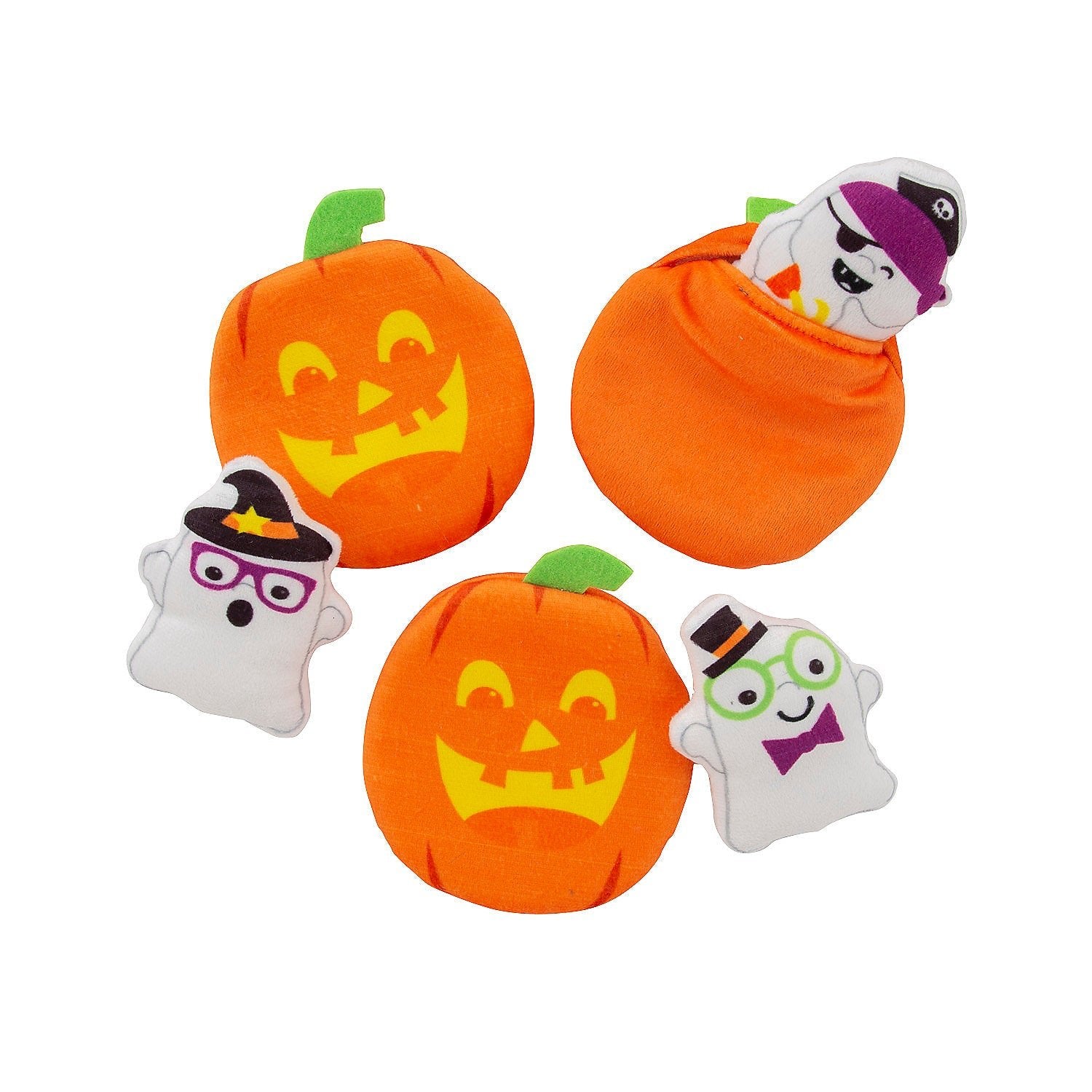 Mini Halloween Stuffed Pocket Pumpkins with Ghosts