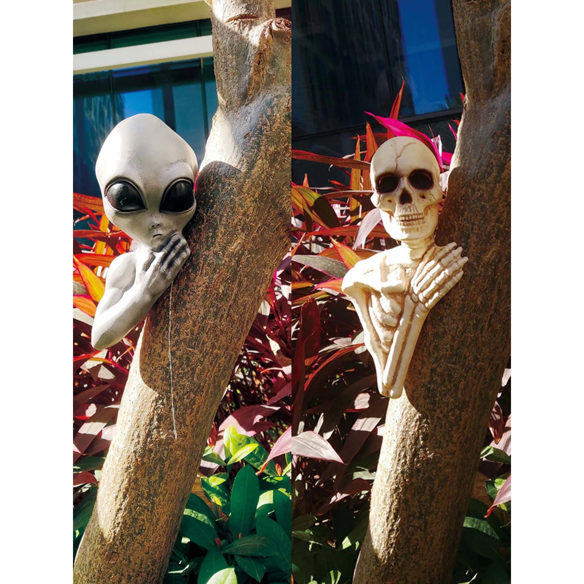 Alien and Skull Tree Peekers 14" asst