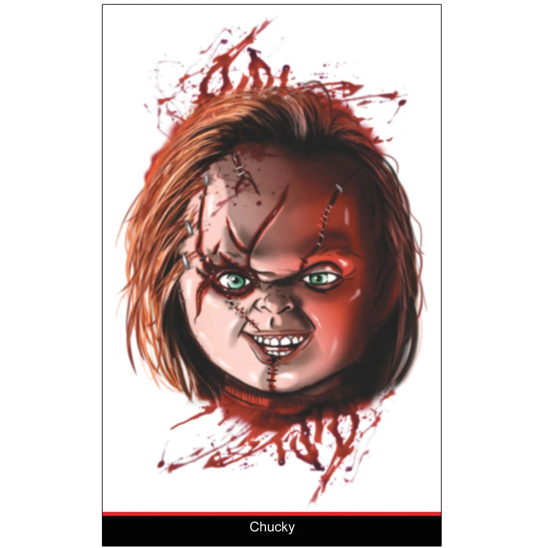 Chucky Stitched Up Temporary Tattoo FX